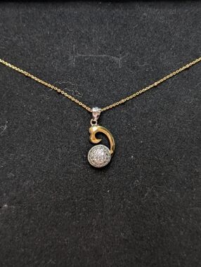 La'celet Jewelry Gallery Women's Gold Plated Necklace With Rhinestone Pendant